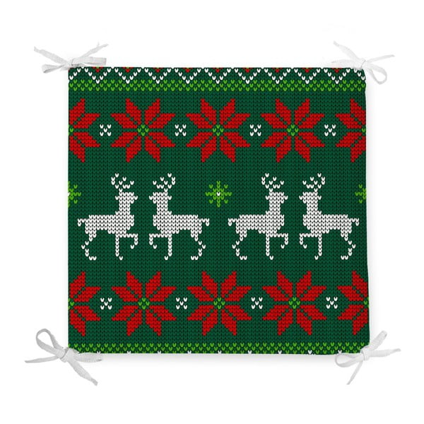 Kalėdinė sėdynės pagalvėlė iš medvilnės mišinio Minimalist Cushion Covers Holly, 42 x 42 cm