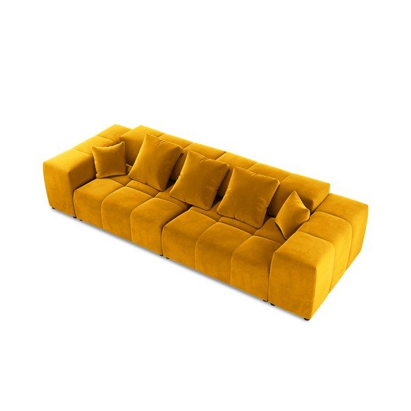 Geltono aksomo sofa 320 cm Rome Velvet - Cosmopolitan Design-image-3
