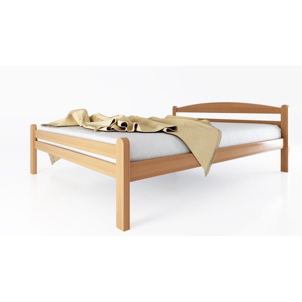 Natūralios spalvos iš buko masyvo dvigulė lova su lovos grotelėmis 180x200 cm Bellariva – B.E.S.