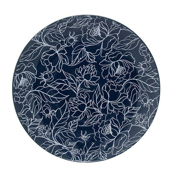Tamsiai mėlyna lėkštė Bloomingville Fleur, ⌀ 20 cm