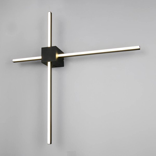 Matinės juodos spalvos sieninė lempa LED su pritemdymo funkcija Cassino – Trio-image-1