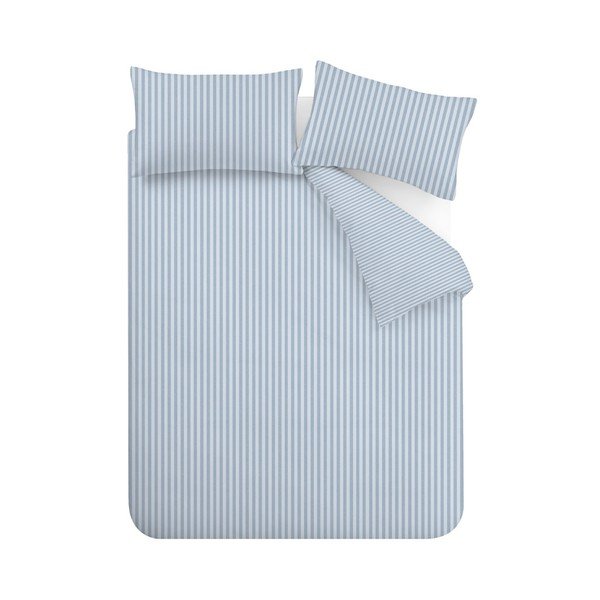 Mėlynos spalvos dvigulė patalynė 3 dalių 200x200 cm Epping Textured Stripe – Catherine Lansfield