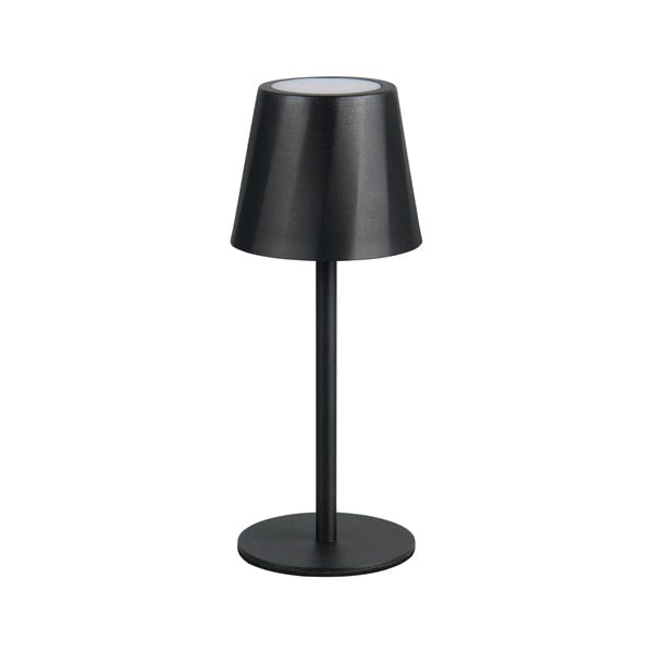 Matinės juodos spalvos stalinis šviestuvas LED (aukštis 21 cm) su metaliniu gaubtu Diaz – Trio