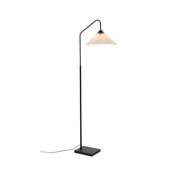 Juodos spalvos/kreminės spalvos iš tekstilės pastatomas šviestuvas su sulankstoma konstrukcija (aukštis 155 cm) Kate – Ellos Home-image-3