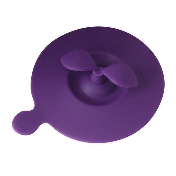 Silikoninis dangtelis puodeliams "Vialli Design Leaves", violetinės spalvos