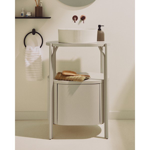 Baltos spalvos spintelė po kriaukle 60x81 cm Arely – Kave Home-image-1