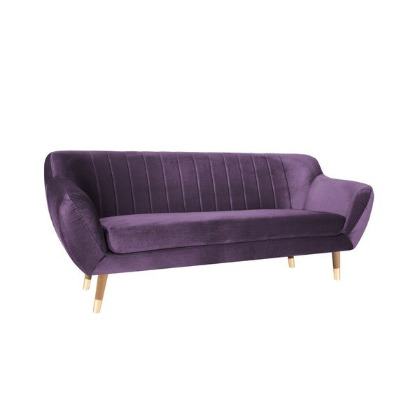 Violetinė aksominė sofa Mazzini Sofas Benito, 188 cm-image-2