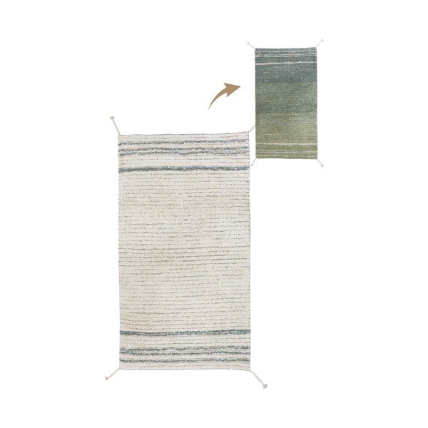 Iš medvilnės kilimas žalios spalvos/mėlynos spalvos 80x140 cm Twin Vintage – Lorena Canals-image-1