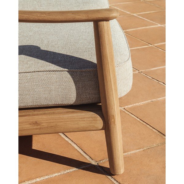 Smėlio spalvos/natūralios spalvos iš audinio sodo sofa Elunda – Kave Home-image-3