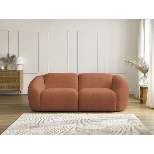 Iš boucle sofa oranžinės spalvos 230 cm Tina – Bobochic Paris-image-3