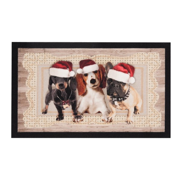 "Hanse Home" Kalėdiniai šunys II durų kilimėlis, 45 x 75 cm