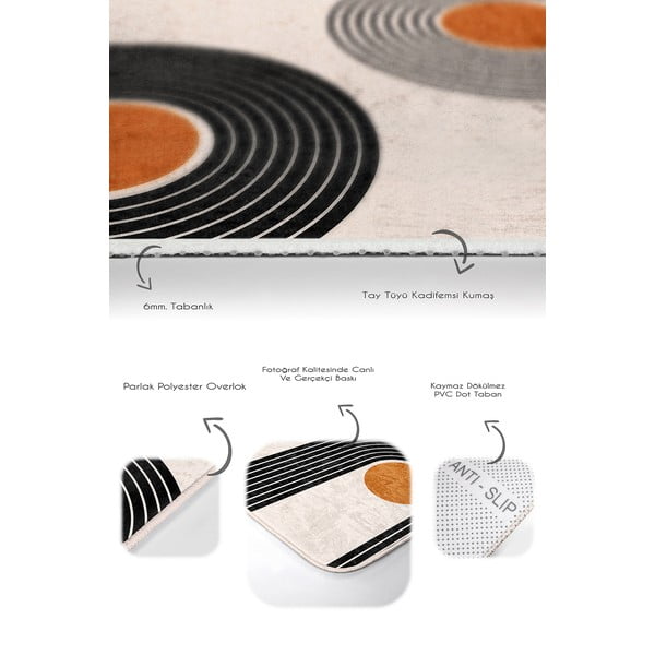 Iš velveto vonios kilimėliai smėlio spalvos 2 vnt. 60x100 cm Dot Arch – Mila Home-image-4