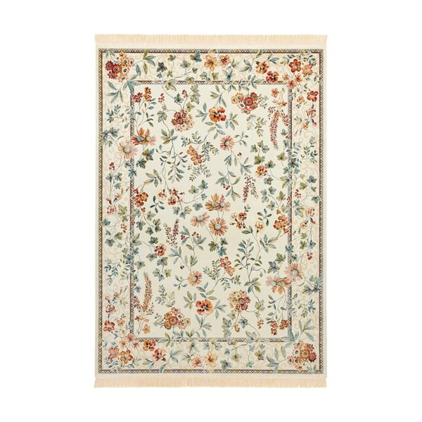 Iš viskozės kilimas kreminės spalvos 95x140 cm Oriental Flowers – Nouristan