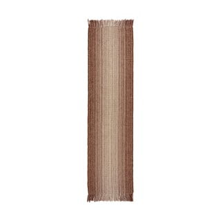 Apverčiamas/rankų darbo iš džiuto mišinio kilimas raudonos spalvos 60x230 cm Jute Ombre Red – Flair Rugs