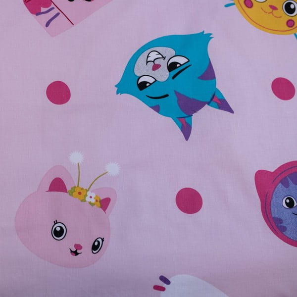 Rožinės spalvos iš medvilnės vaikiška patalynė vaikiškai lovai 100x135 cm Gabby's Dollhouse – Jerry Fabrics-image-4