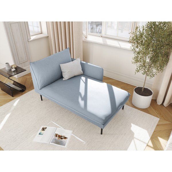 Šviesiai mėlyna aksominė poilsio kėdė (dešinysis kampas) Vienna - Cosmopolitan Design-image-1