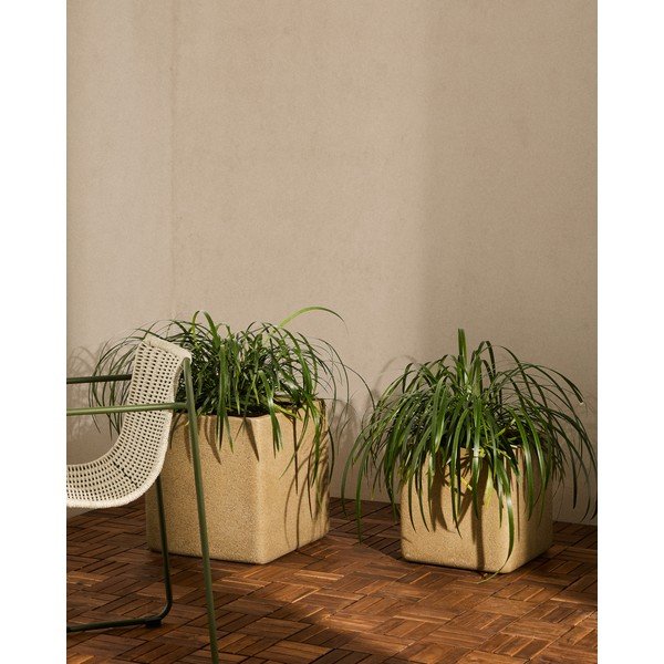 Iš dirbtinio akmens gėlių vazonų dangteliai 2 vnt. Minoa – Kave Home-image-1