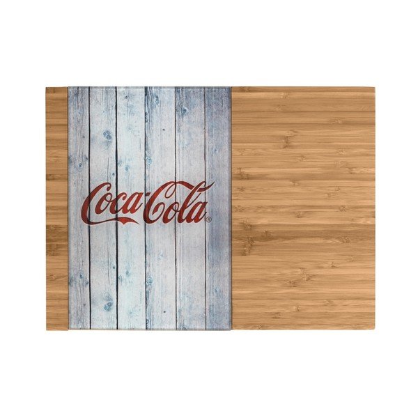 Bambukinė pjaustymo lentelė su stikline dalimi "Wenko Coca-Cola World-image-1
