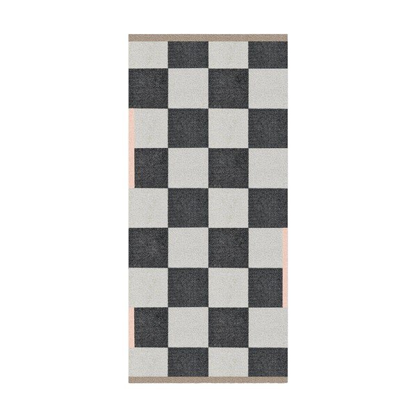 Skalbiamas kilimas juodos ir baltos spalvos 70x150 cm Square – Mette Ditmer Denmark