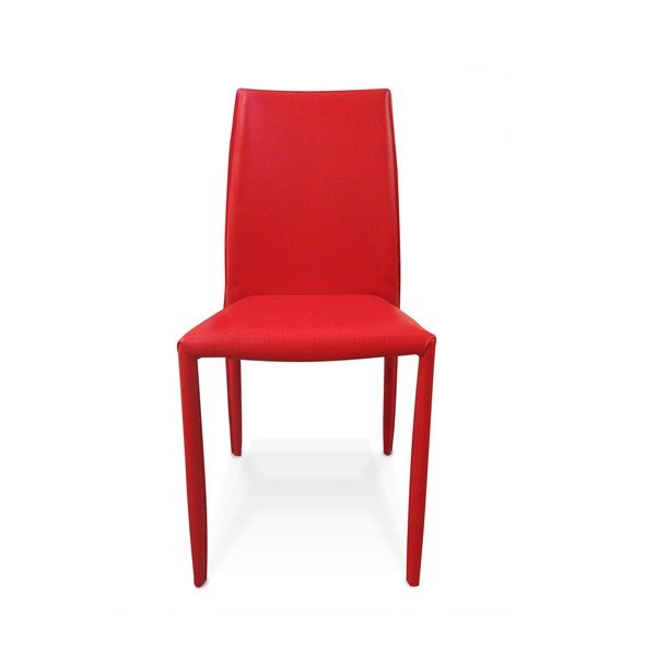 Raudona valgomojo kėdė su eko odos užvalkalu Evergreen House Faux-image-4