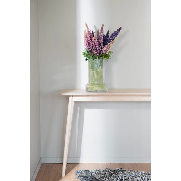 Natūralios spalvos ąžuolo dekoro konsolinis stalas 120x40 cm Yumi - Rowico-image-1