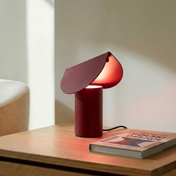 Bordo spalvos iš aliuminio stalinis šviestuvas LED (aukštis 15 cm) BISCUIT – Thoro-image-1