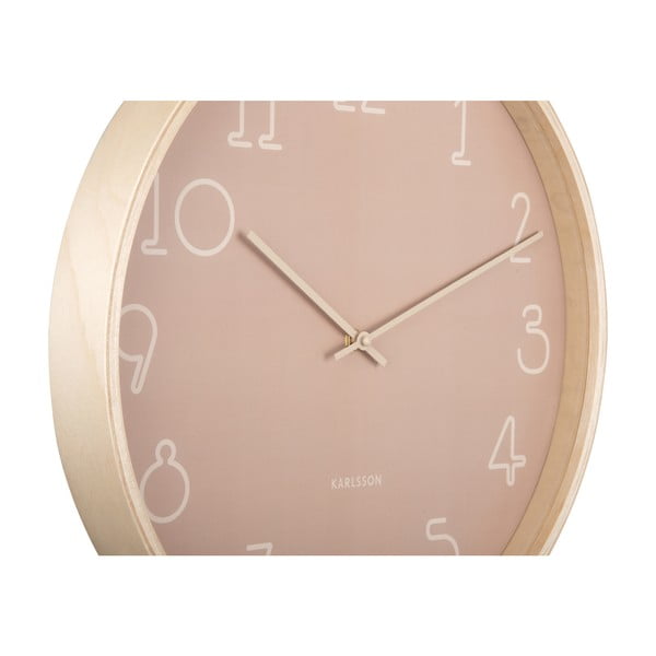 Rožinis sieninis laikrodis Karlsson Sencillo, ø 40 cm-image-4