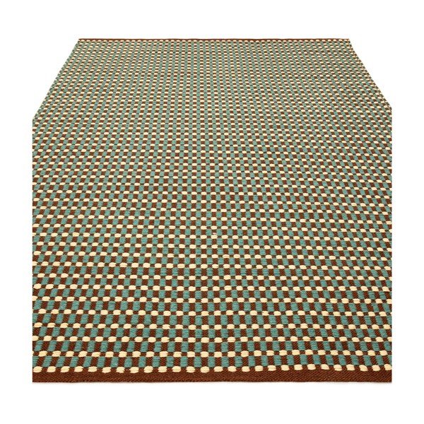 Rankų darbo žalsvai mėlynos spalvos iš vilnos mišinio kilimas 66x200 cm Ember – MADE-image-4