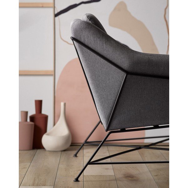 Pilkos spalvos sofa 128 cm Brida – Kave Home-image-2