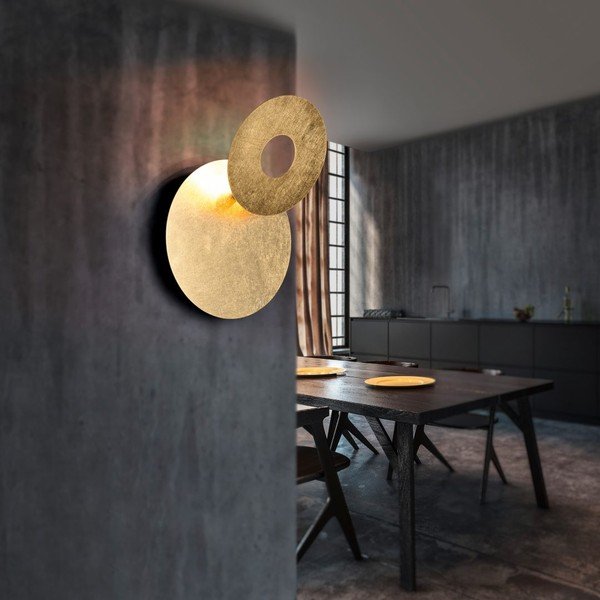 Sieninė lempa auksinės spalvos LED Leano – Trio-image-4