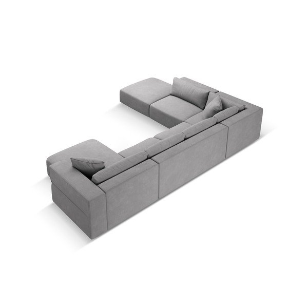 Kampinė sofa šviesiai pilkos spalvos (su kairiuoju kampu/„U“ formos) Esther – Milo Casa-image-3