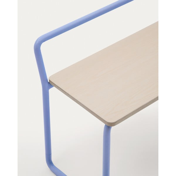 Mėlynos spalvos/natūralios spalvos suolas Tinn – Kave Home-image-3