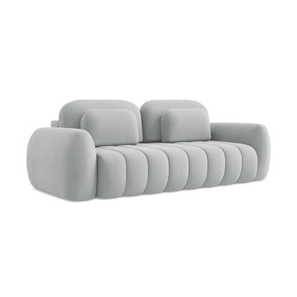 Šviesiai pilkos spalvos iš boucle sulankstoma/su sandėliavimo vieta sofa 266 cm Pele – Makamii-image-3