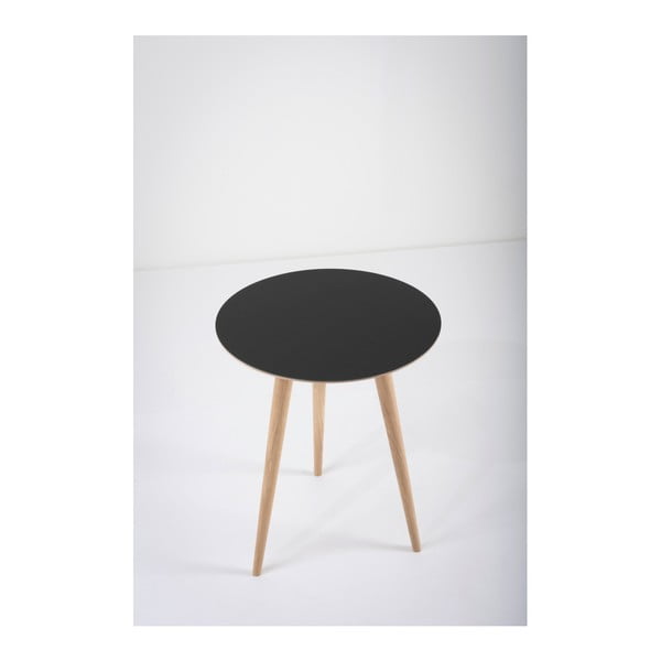 Ąžuolo medienos kavos staliukas su juodu stalviršiu "Gazzda Arp", ⌀ 45 cm-image-3