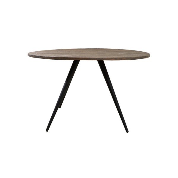Apvalios formos valgomojo stalas juodos spalvos/tamsiai rudos spalvos su akacijos stalviršiu ø 120 cm Turi – Light & Living-image-1