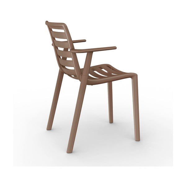 2 rudų sodo kėdžių su porankiais rinkinys "Resol Slatkat