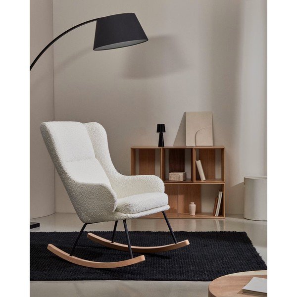 Supamasis krėslas baltos spalvos iš boucle Maustin – Kave Home-image-1