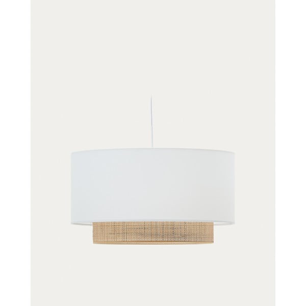 Baltos spalvos/natūralios spalvos iš tekstilės šviestuvo gaubtas ø 60 cm Erna – Kave Home-image-2
