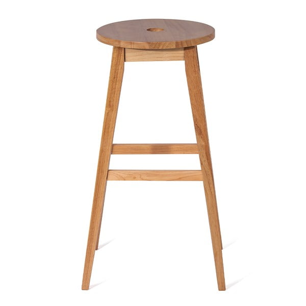 Natūralios spalvos iš kaučiukmedžio masyvo baro taburetė (sėdynės aukštis 75 cm) Club – Bonami Essentials-image-1
