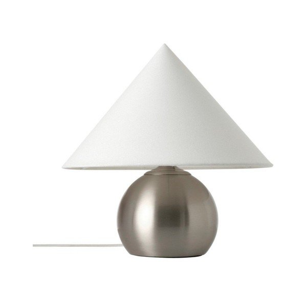 Baltos spalvos/blizgios sidabrinės spalvos iš tekstilės stalinis šviestuvas (aukštis 38 cm) Connie – Ellos Home