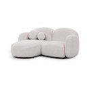 Kreminės spalvos kampinė sofa iš boucle (su kairiuoju kampu/su gultu) Orbit – Ropez