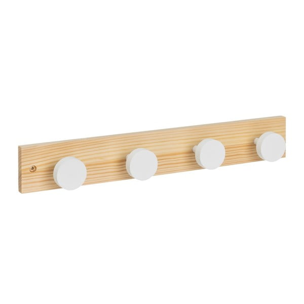 Baltos spalvos/natūralios spalvos iš pušies masyvo sieninė lentyna 40 cm Anillos – Casa Selección