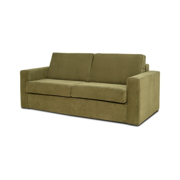 Khaki žalia aksominė sofa-lova Scandic Elbeko-image-2