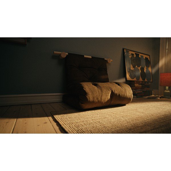 Šviesiai rudos spalvos iš kordinio velveto krėslas Hooked – Karup Design-image-1