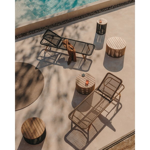 Apvalios formos sodo kavos staliukas su akacijos stalviršiu ø 70 cm Dandara – Kave Home-image-2