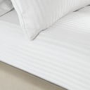 Baltas įtempiamas lapas 90x190 cm Satin Stripe - Catherine Lansfield