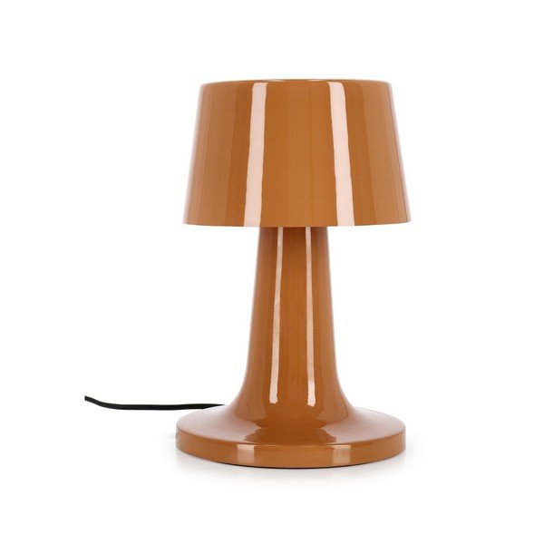 Oranžinės spalvos iš metalo stalinis šviestuvas LED (aukštis 51 cm) su metaliniu gaubtu Turner – Bizzotto