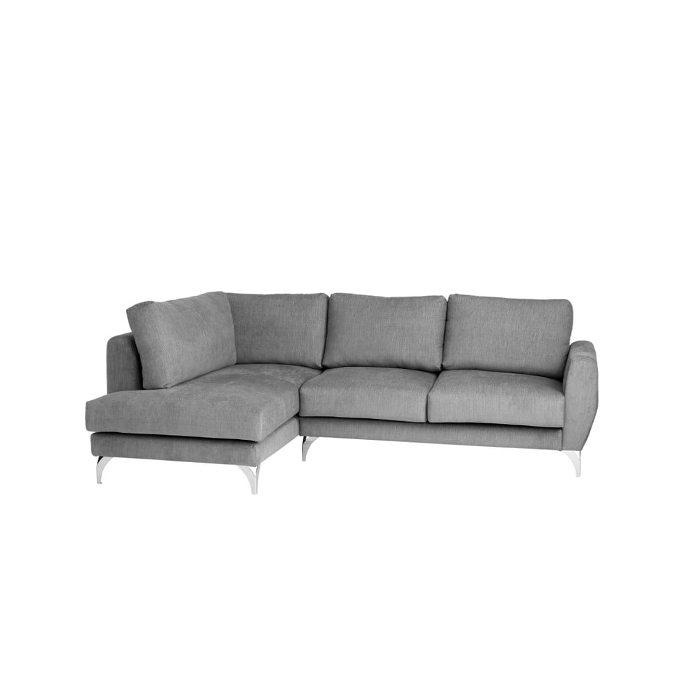 Pilka trijų vietų sofa su kairiuoju gultuvu Individualizuotos formos "Aragona