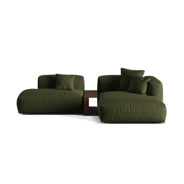 Modulinė kampinė sofa žalios spalvos (su dešiniuoju kampu) Martina – Micadoni Home
