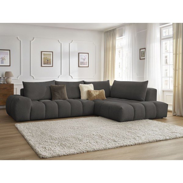 Kampinė sofa tamsiai pilkos spalvos (su dešiniuoju kampu) Everest – Bobochic Paris-image-1